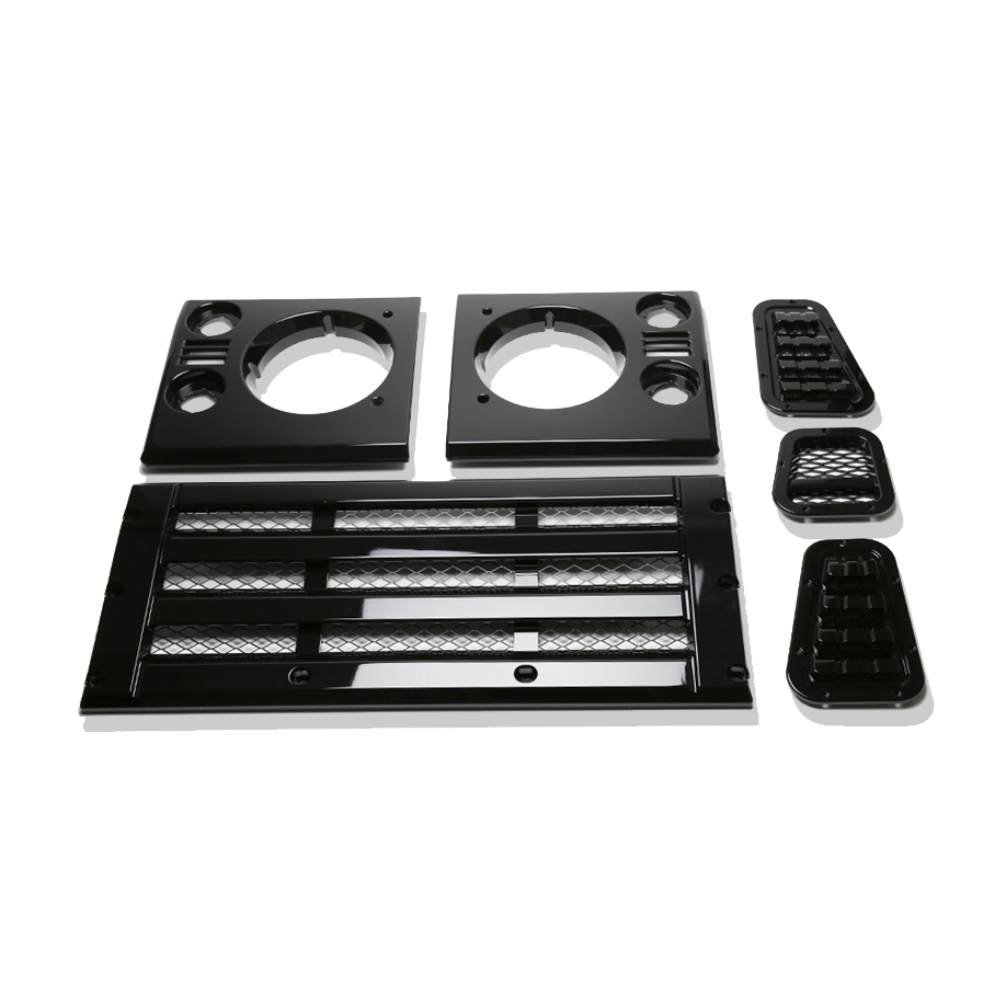 Kühlergrill "Split Mesh"/ Scheinwerferumrandung / Blenden Komplettset Defender (ab 300TDI)