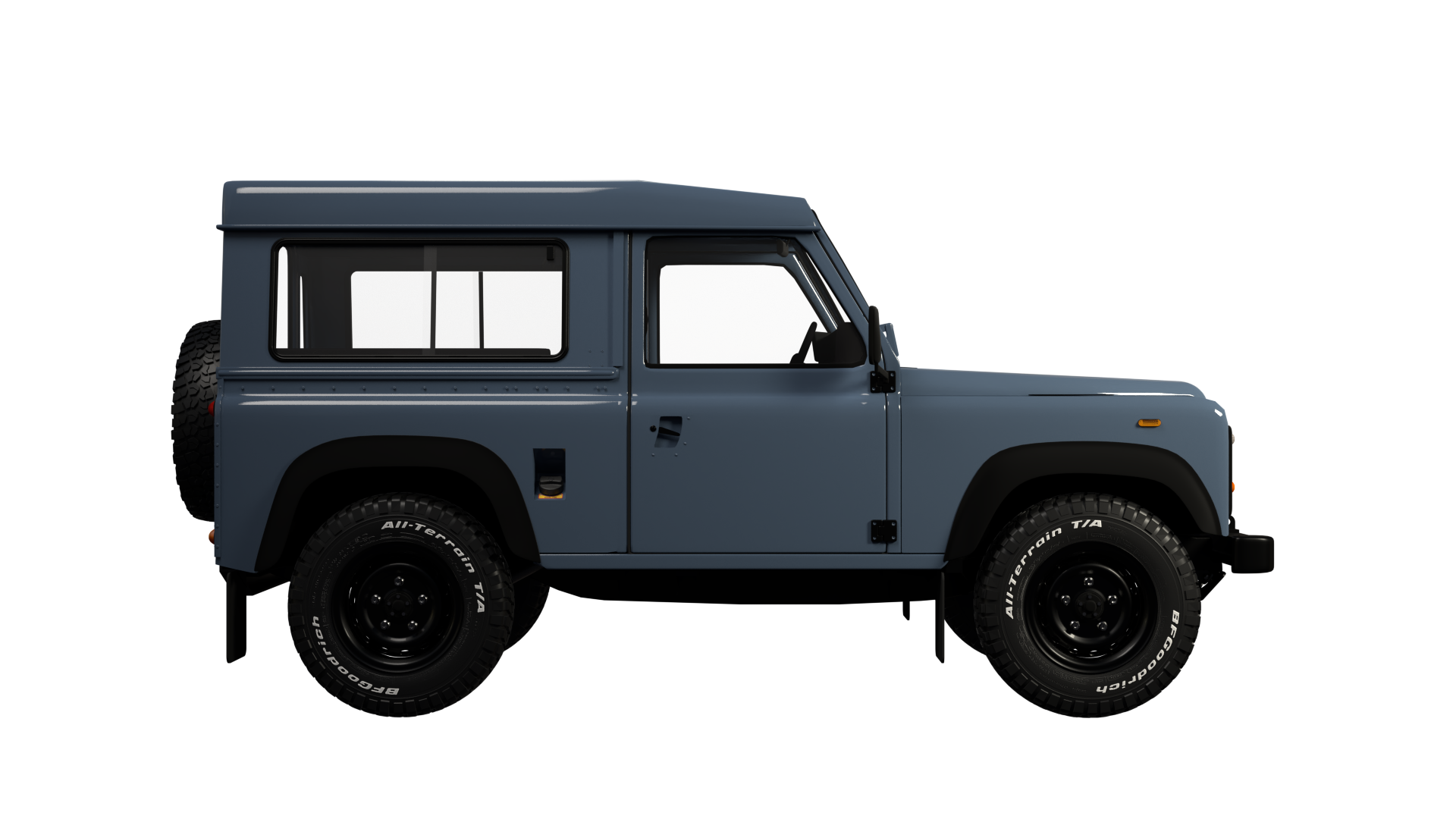 rendering blauer Land Rover Defender 90 Hardtop