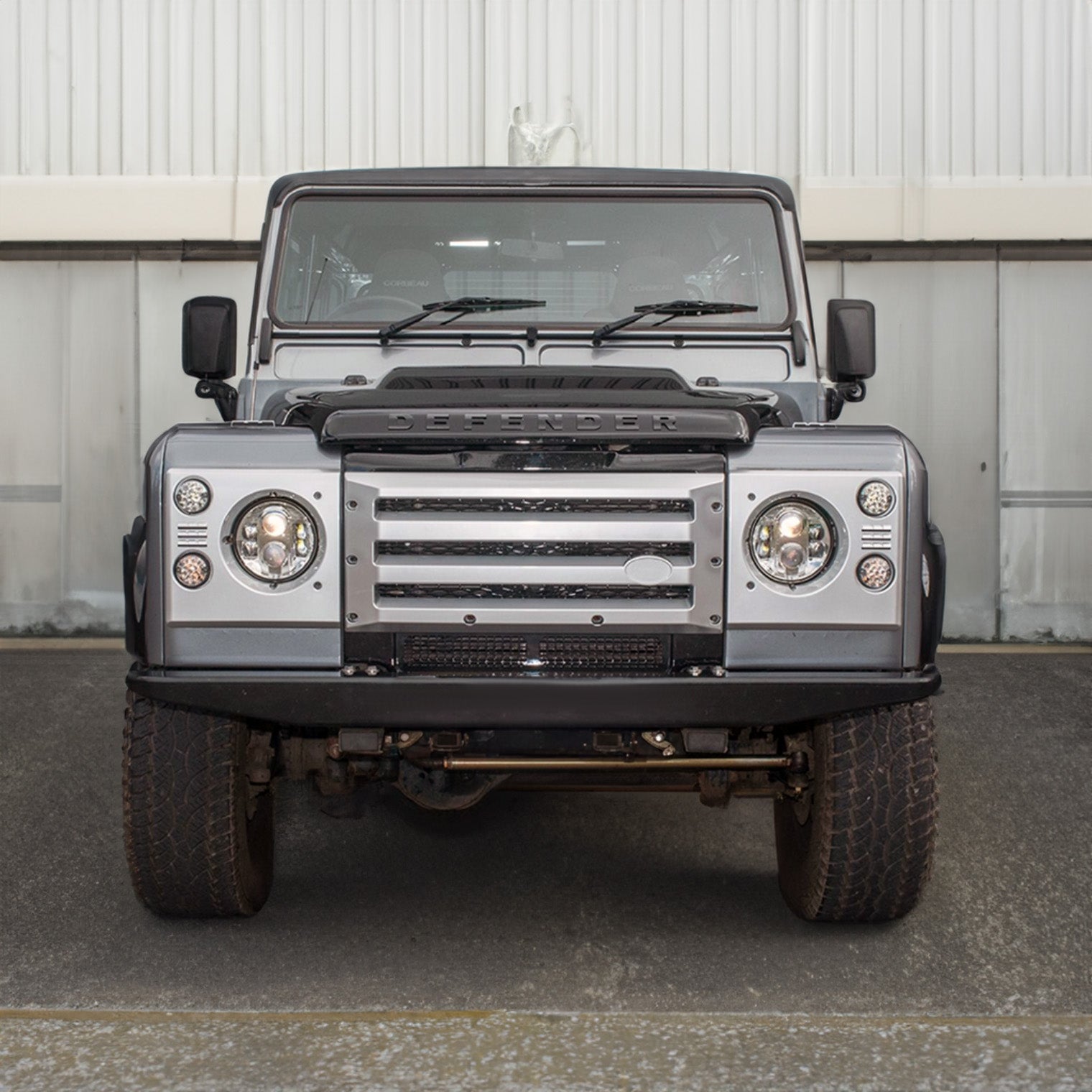 Kühlergrill und Scheinwerferumrandung XS Gitter Design Set Land Rover Defender  - silber