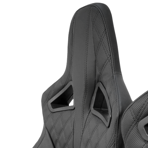 Elite Sports Sportsitze (Paar) Defender schwarzes Vinyl mit schwarzer Naht Diamant (mit Sitzheizung) (Diamond Black)